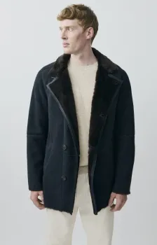 Alfi, Kurzmantel Lammfellvelour, dunkelblau